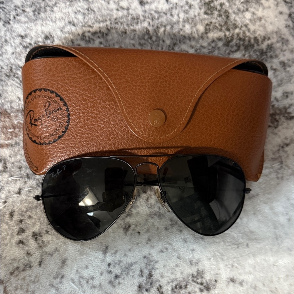 Ray-Ban Tan Leather Sunglasses Holder